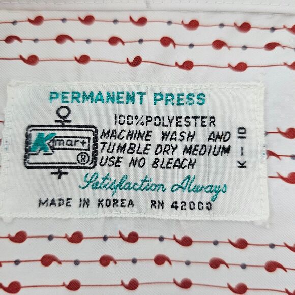 Vintage Kmart Permeant Press Button Down Shirt Men's Size XL - Picture 3 of 8